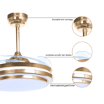 La Tarte Chandelier Ceiling Fan with Remote Control - Image 5