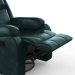 Avalon Rocking & Rotating Midnight Blue Single Seater Suede Fabric Recliner - Image 10