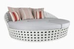 Anunc Outdoor Poolside Sunbed With Cushion Daybed (White) - Image 3