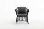 Alba Outdoor Patio Dining Set 4 Chairs and 1 Table (Grey) - Image 3