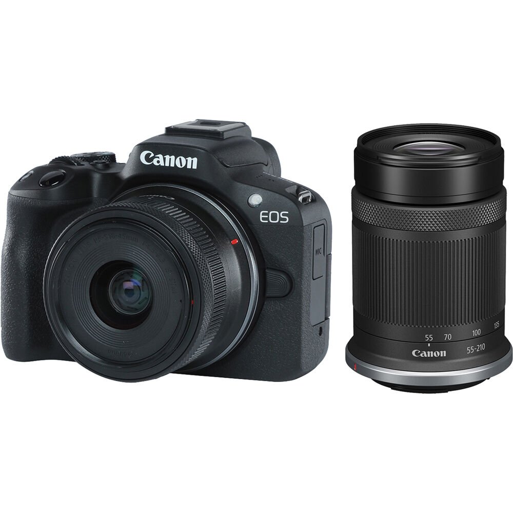 1675809943_1748811 Canon EOS R50 Mirrorless Camera with 18-45mm and 55-210mm Lenses (Black) - Image 1