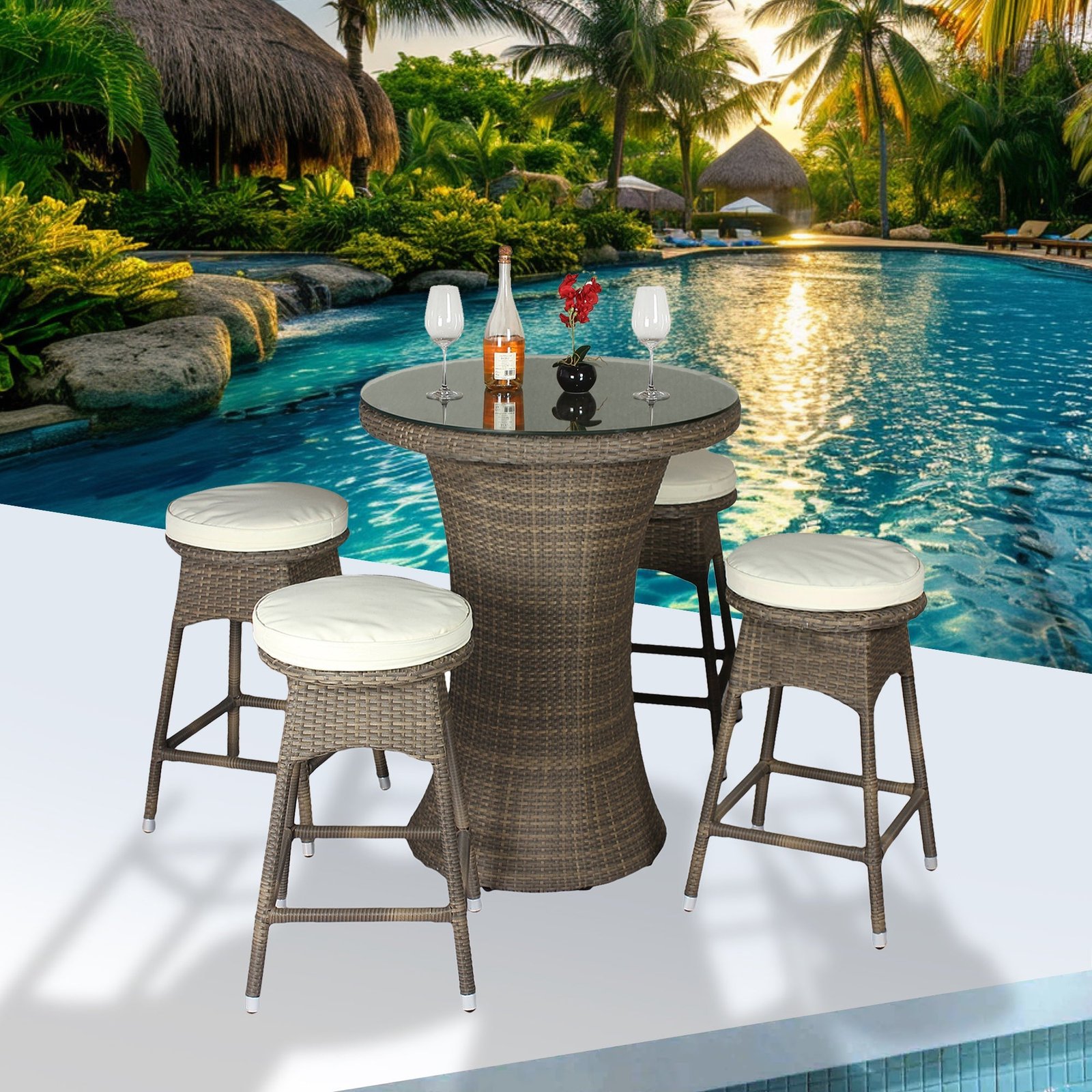 1_227af79c-2dd3-4fa7-b656-ed3bc4cf25e0 Stein Outdoor Patio Bar Sets 4 Stools and 1 Table (Capicano) - Image 1