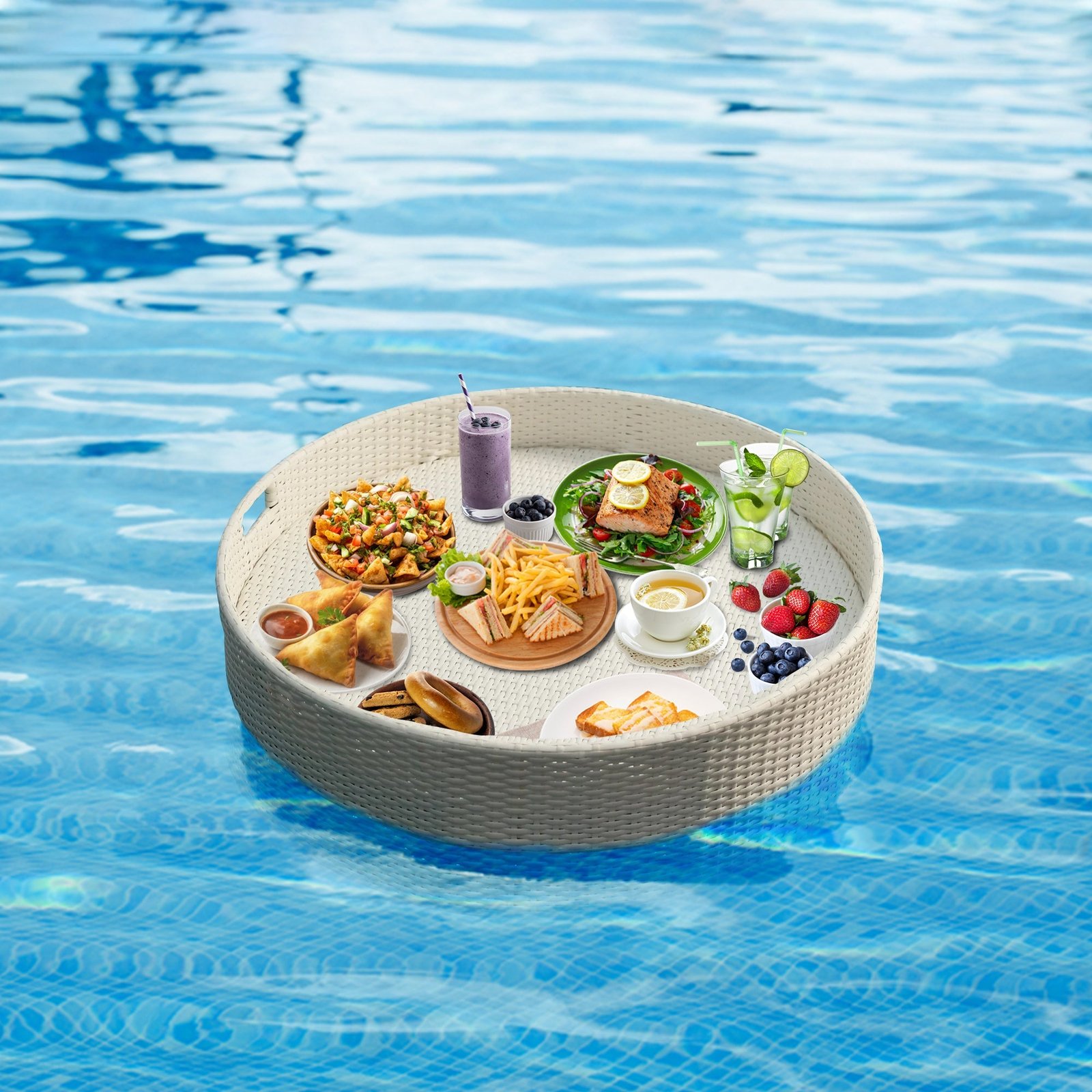 1_2bbacb8c-0395-4aed-973d-abb9778ef154 Ken Luxury Floating Serving Tray For Swimming Pool - White ( Round ) - Image 1