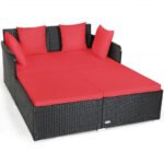 Maurizio Outdoor Poolside Sunbed With Cushion Daybed (Black) - Image 2