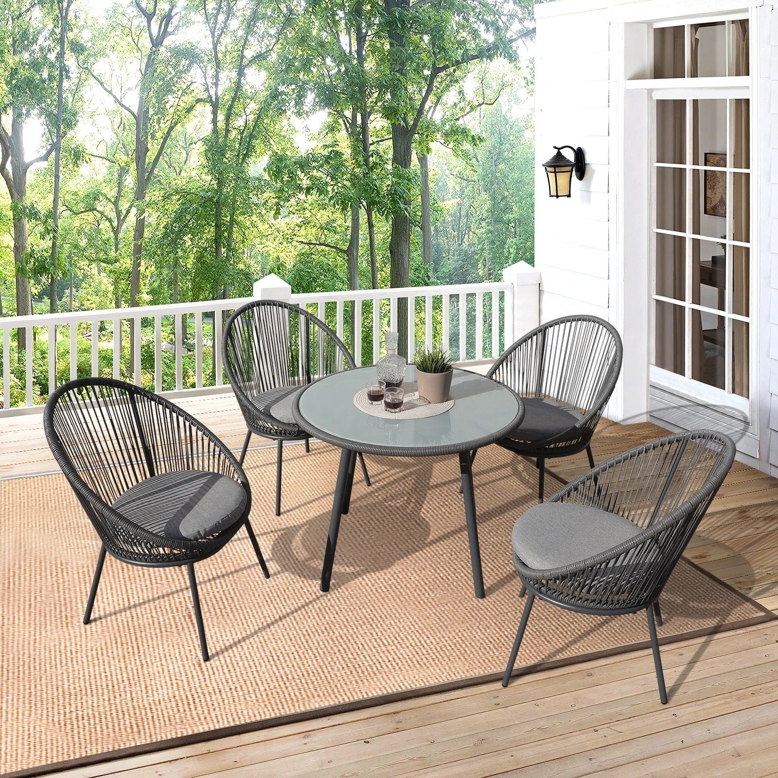 1_b37a9b63-6c6f-4ff6-a695-21adad2d3cb9 Votion Outdoor Patio Seating Set 4 Chairs and 1 Table Set (Grey) - Image 1