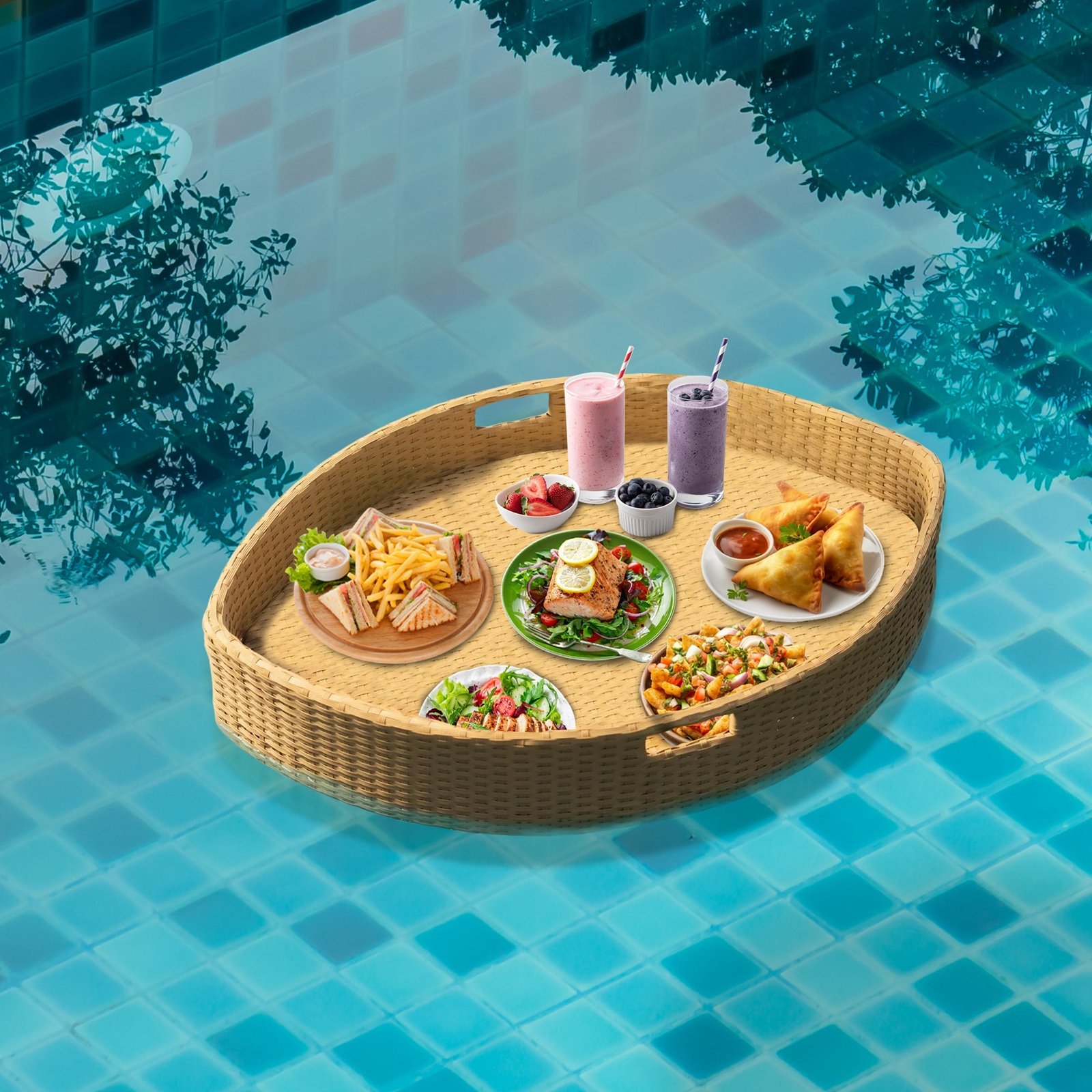 1_f830a2b2-60f1-45f0-81f8-b33061279d7c Célia Luxury Floating Serving Tray For Swimming Pool - Honey (Boat Shape) - Image 1