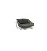 Elvey Outdoor Poolside Sunbed With Cushion Daybed (Grey) Braided & Rope - Image 5