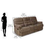 Nilkamal Skelton 3 Seater Manual Recliner (Velvet Brown) - Image 12