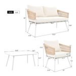 Frias Outdoor Sofa Set 2 Seater, 2 Single seater and 1 Center Table Braided & Rope - Image 6