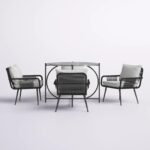 Novar Outdoor Patio Seating Set 4 Chairs and 1 Table Set Braided & Rope - Image 5