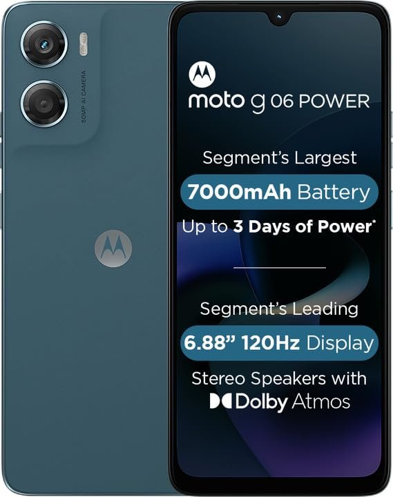 51WQ8oErDQL Motorola G06 Power (Pantone Tapestry, 4GB RAM, 64GB Storage)| 6.88" HD+ Display | Advanced 50 MP Quad Pixel Camera | 7000 mAh Battery | MediaTek Helio G81 Processor | IP64 Protection | Gorilla Glass 3 - Image 1