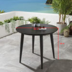Luis Outdoor Patio Seating Set 2 Chairs and 1 Table Set (Black+Blue) Braided & Rope - Image 13