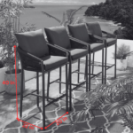 Herminia Outdoor Patio Bar Chair 2 Chairs For Balcony Braided & Rope - Image 9