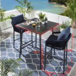 Beatriz Outdoor Patio Bar Set 2 Chairs and 1 Table Set Braided & Rope - Image 7