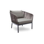 Athan Outdoor Garden Balcony Sofa Set 2 Seater , 2 Single Seater 1 Center Table Set (Dark Grey) Braided and Rope - Image 3