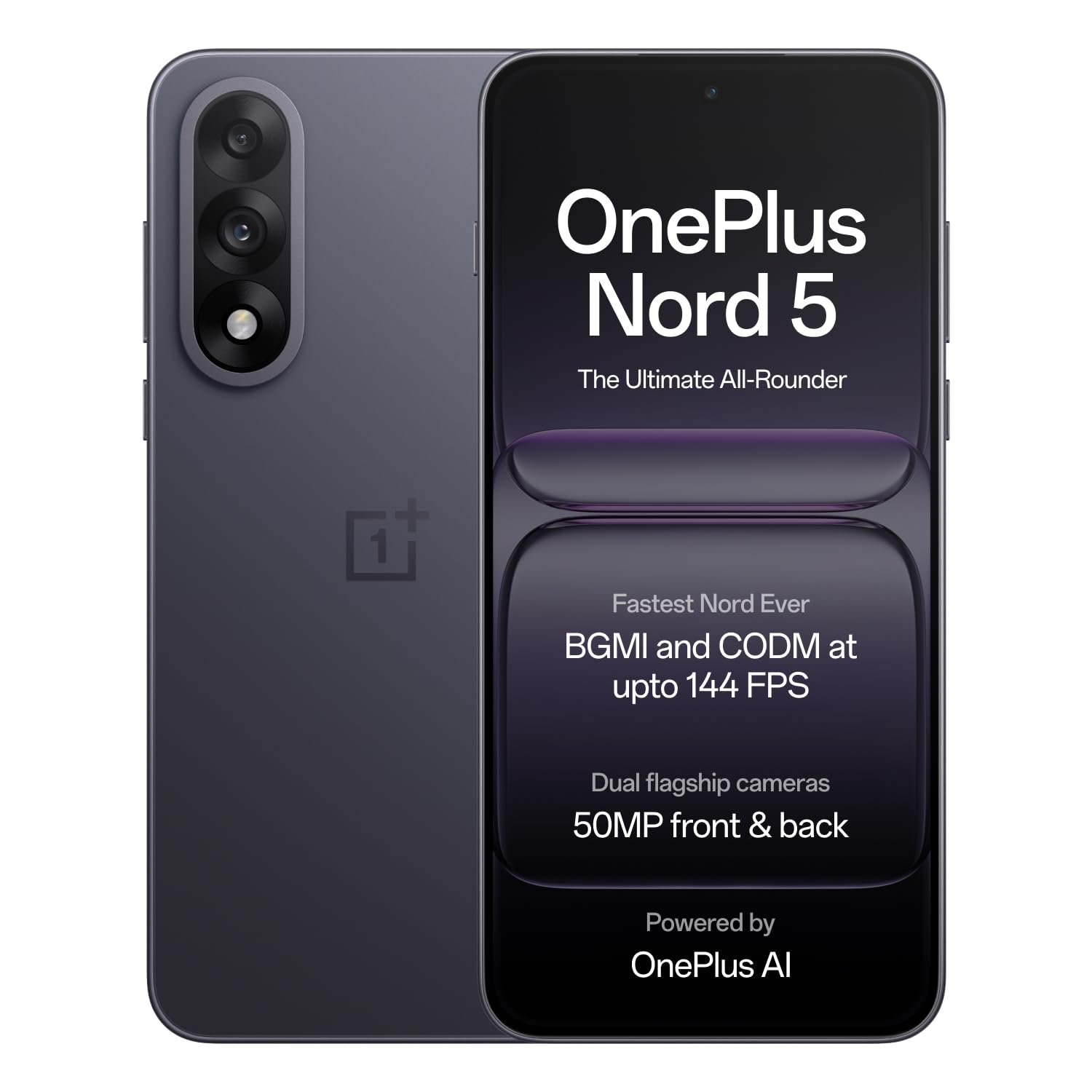 61qKkGW41SL._SL1500_d1763fc3-ec07-4d94-9cc4-ccc4bf136120 OnePlus Nord 5 | Snapdragon 8s Gen 3 | Stable 144FPS Gaming | Dual 50MP Flagship Camera | Powered by OnePlus AI | 8GB + 256GB | Dry Ice - Image 1