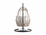 Fiona Single Seater Hanging Swing With Stand For Balcony , Garden (Natural Brown) Braided & Rope - Image 3
