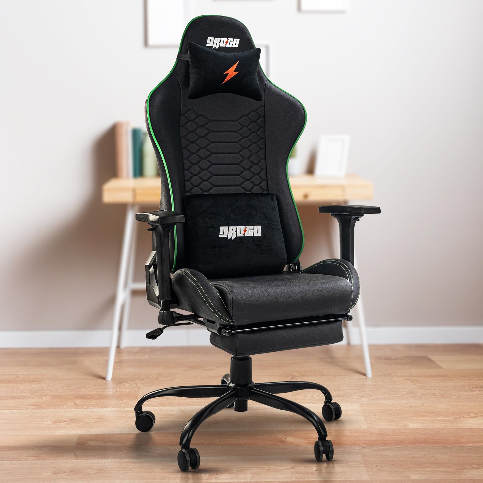 71-PlD9COFL Drogo Viper Ergonomic Gaming Chair With 7 Way Adjustable Seat, Full Reclining Back - Image 1