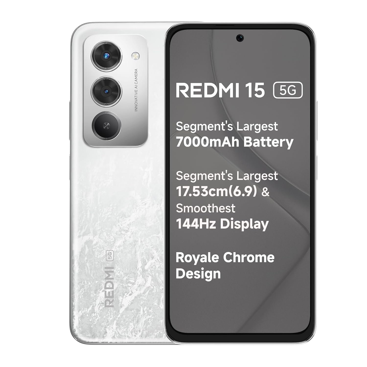 71v4_LA3M6L._SL1500 Redmi 15 5G Sandy Purple 6GB + 128GB | Segment's Largest 7000mAhA Battery | Segment's Largest Display 17.53cm(6.9) Up to 144Hz | Snapdragon 6s Gen 3 | 18W Reverse Charging | 50MP AI Dual Camera - Image 1
