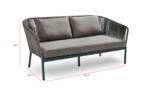 Athan Outdoor Garden Balcony Sofa Set 2 Seater , 2 Single Seater 1 Center Table Set (Dark Grey) Braided and Rope - Image 6