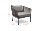 Athan Outdoor Garden Balcony Sofa Set 2 Seater , 2 Single Seater 1 Center Table Set (Dark Grey) Braided and Rope - Image 7