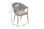 Detect Outdoor Patio Seating Set 2 Chairs and 1 Table Set (Grey) Braided & Rope - Image 14