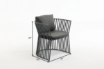 Alba Outdoor Patio Dining Set 4 Chairs and 1 Table (Grey) - Image 5