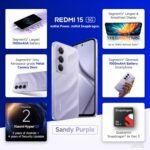 Redmi 15 5G Sandy Purple 6GB + 128GB | Segment's Largest 7000mAhA Battery | Segment's Largest Display 17.53cm(6.9) Up to 144Hz | Snapdragon 6s Gen 3 | 18W Reverse Charging | 50MP AI Dual Camera - Image 62