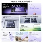 realme NARZO 80 Lite 5G (Crystal Purple, 6GB+128GB) | 6000mAh Long-Lasting Battery | MediaTek Dimensity 6300 5G | AI Assist | IP64 Rated Water & Dust Resistance | Military-Grade Durability - Image 41