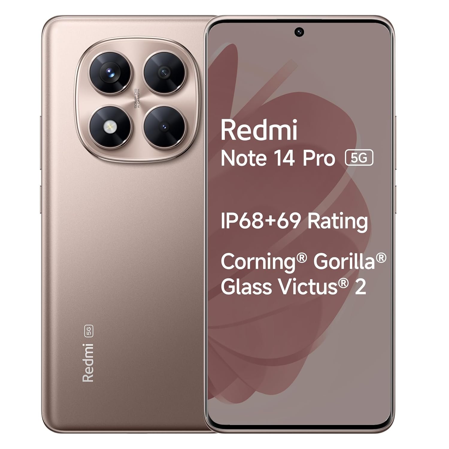 81sueO-H9mL._SL1500 Redmi Note 14 Pro 5G Champagne Gold 8GB RAM 128GB Storage|50 MP Sony Camera Setup|Corning Gorilla Glass Victus 2 | 1.5K 3D Curved AMOLED | Mediatek Dimensity 7300- Ultra |IP68 IP69 - Image 1