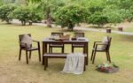 Alfresco Outdoor Dining Table With 4 Arm Chairs And Bench - Image 5