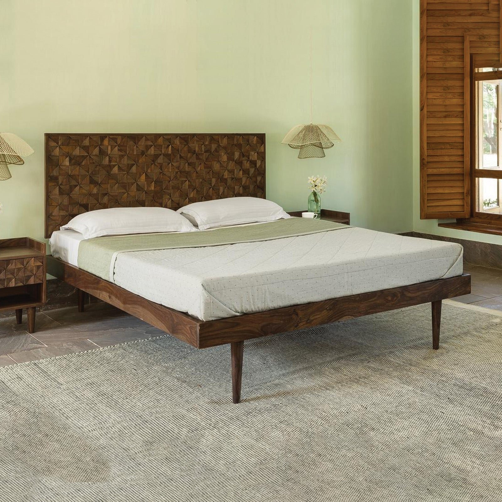 BicassoQueenBedWithoutStorageNaturalSq Bicasso King Bed Without Storage - Image 1