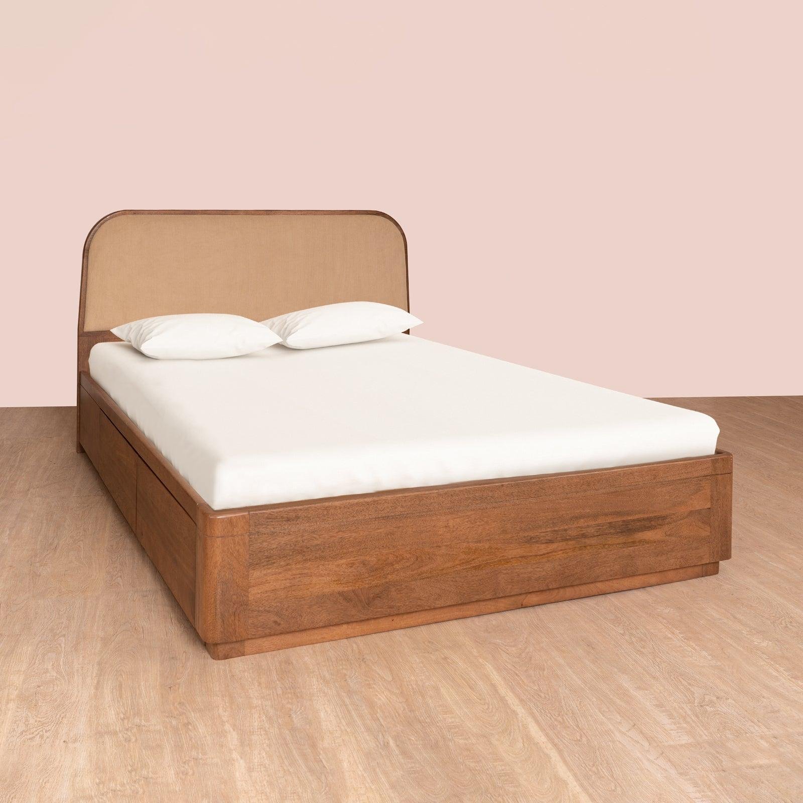 BudaBedNaturalSq Buda Drawer Storage Bed - Image 1