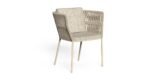 Akin Outdoor Patio Seating Set 4 Chairs and 1 Table Set (Cream) Braided & Rope - Image 3