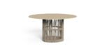 Akin Outdoor Patio Seating Set 4 Chairs and 1 Table Set (Cream) Braided & Rope - Image 4