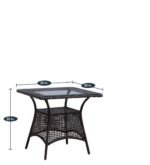 Dushtu Outdoor Patio Seating Set 4 Chairs and 1 Table Set (Dark Brown) - Image 7
