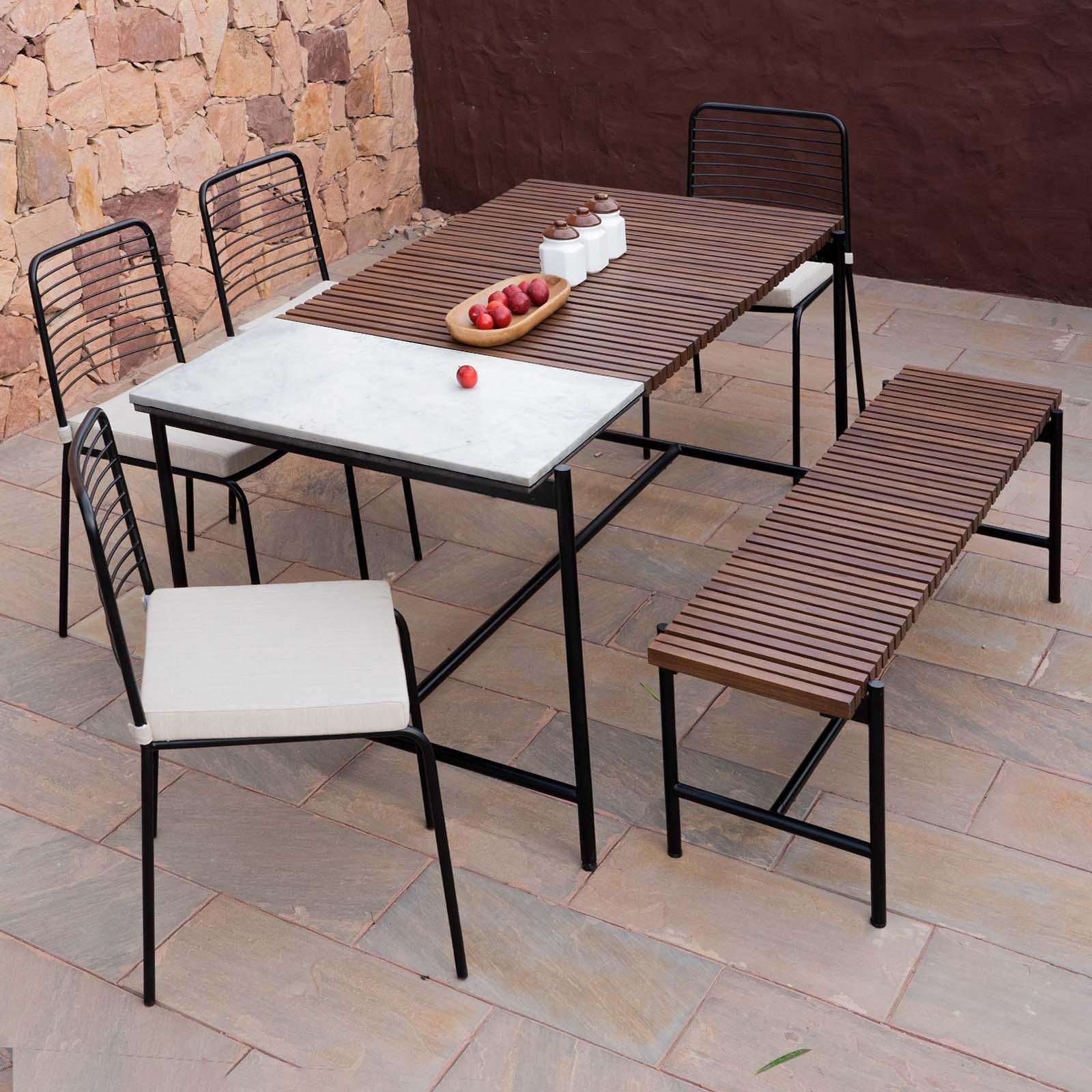 ConventGardenOutdoorDiningTablewith4ChairsandBench Covent Garden Outdoor Dining Table With 4 Chairs and Bench - Image 1