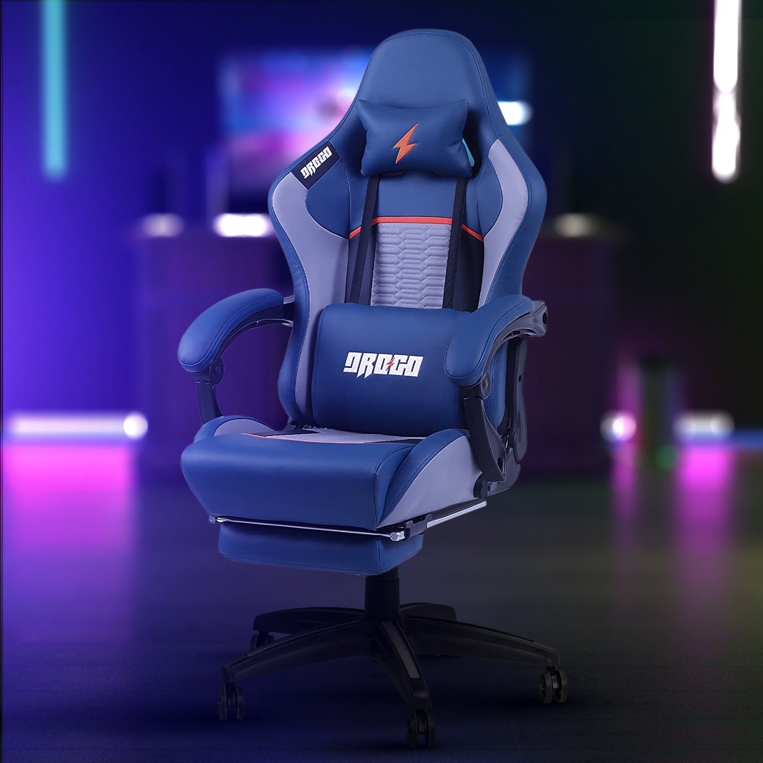 DGC003 Drogo Racer Ergonomic Gaming Chair with 7 Way Adjustable Seat & Full Reclining Back Footrest - Image 1