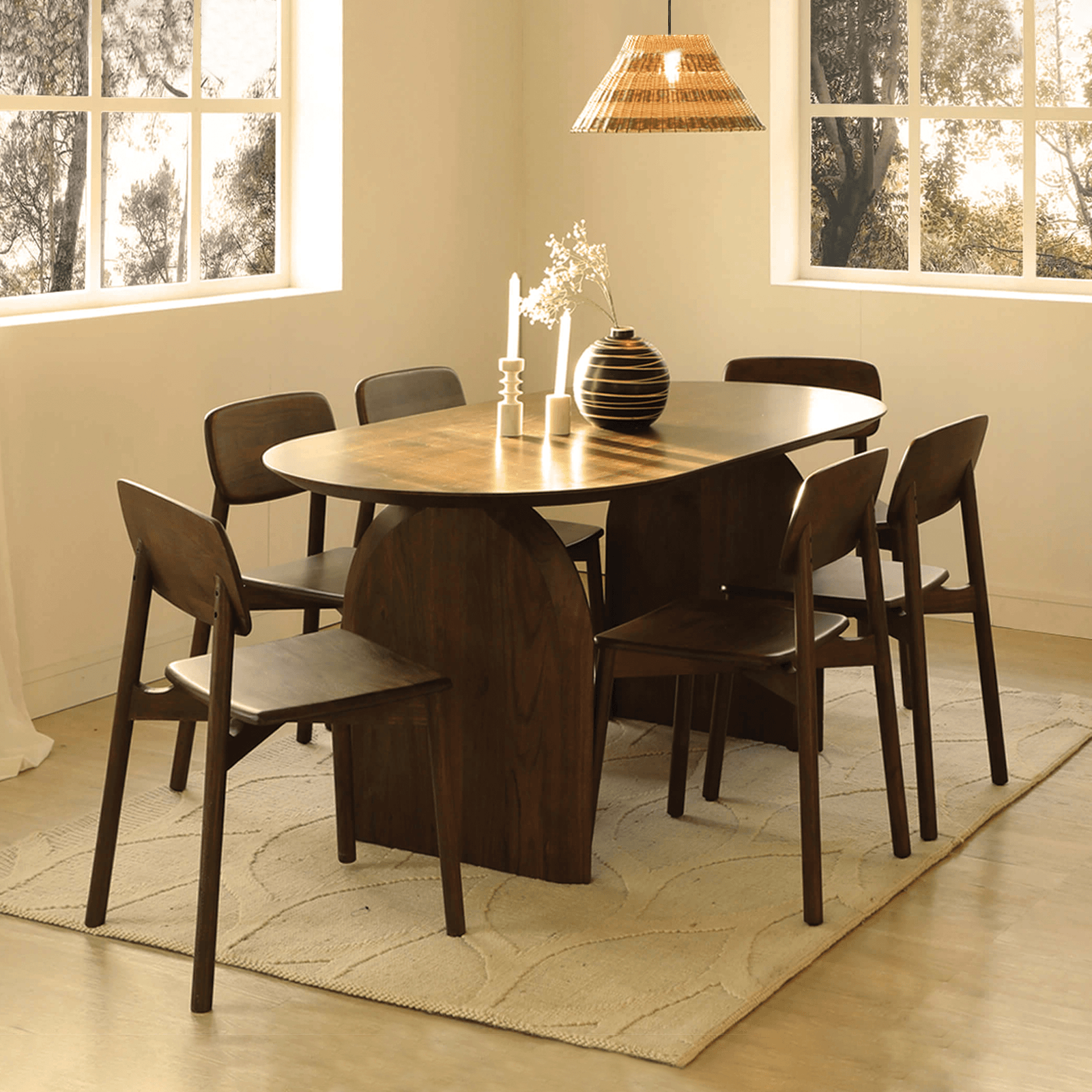 EMIKODININGTABLEWITH6CHAIRS Emiko Dining Table with 6 Chairs - Image 1