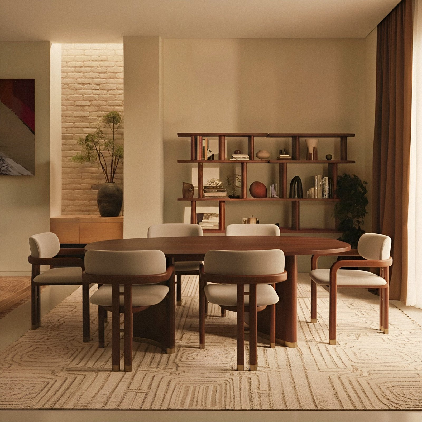 Gahana_6_Seater_Table_Lifestyle_1 Gahana 6 Seater Dining Set - Image 1