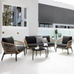 Seibi Outdoor Garden Balcony Sofa Set 2 Seater , 2 Single Seater 2 Center Table Set Braided and Rope - Image 6