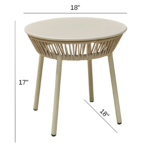 Kalpa Outdoor Patio Seating Set 2 Chairs and 1 Table Set (Beige) Braided & Rope - Image 6