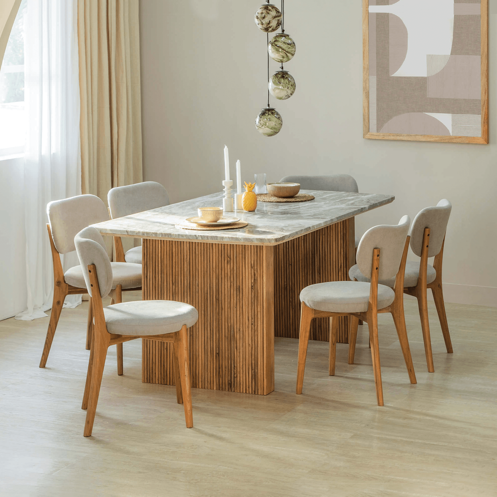 HIRODININGTABLE6SEATER Hiro Dining Table Sets - Image 1