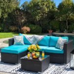 Ment Outdoor Sofa Set 4 Seater and 1 Center Table Set (Black) - Image 10