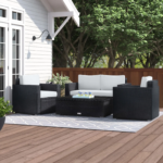 Power Outdoor Sofa Set 2 Seater , 2 Single seater and 1 Center Table Set (White) - Image 2