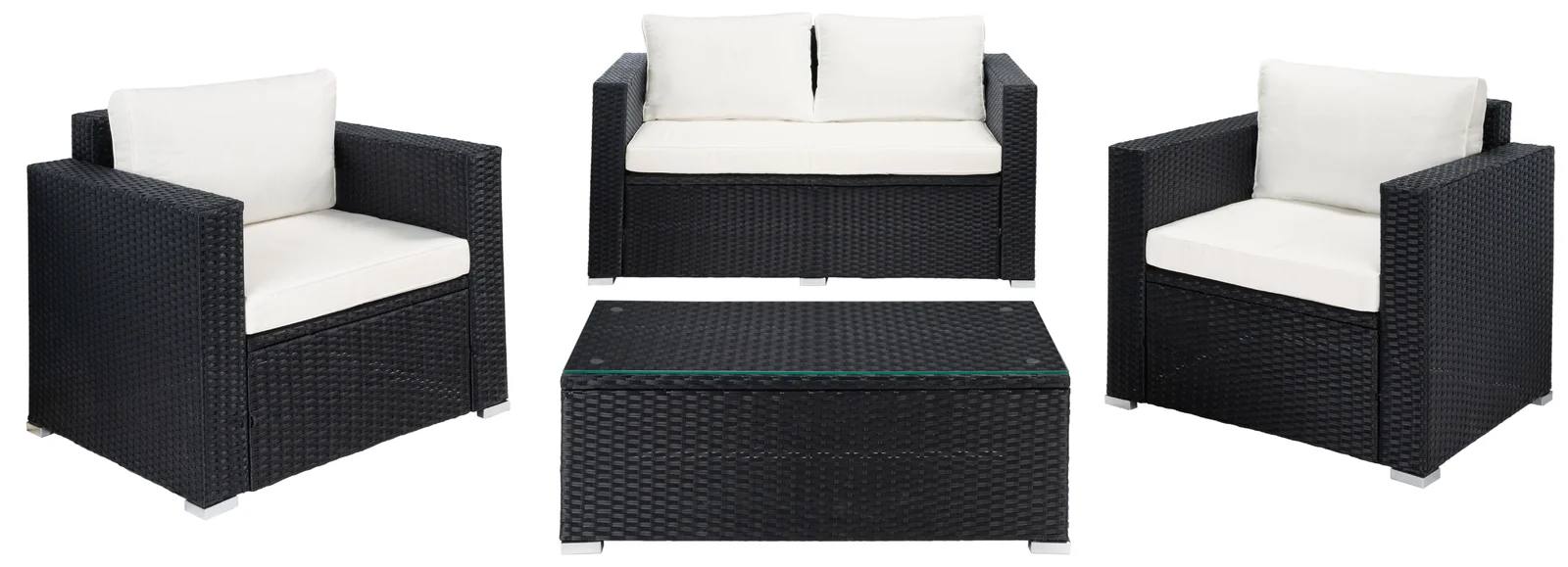 Power Outdoor Sofa Set 2 Seater , 2 Single seater and 1 Center Table Set (White) - Image 5