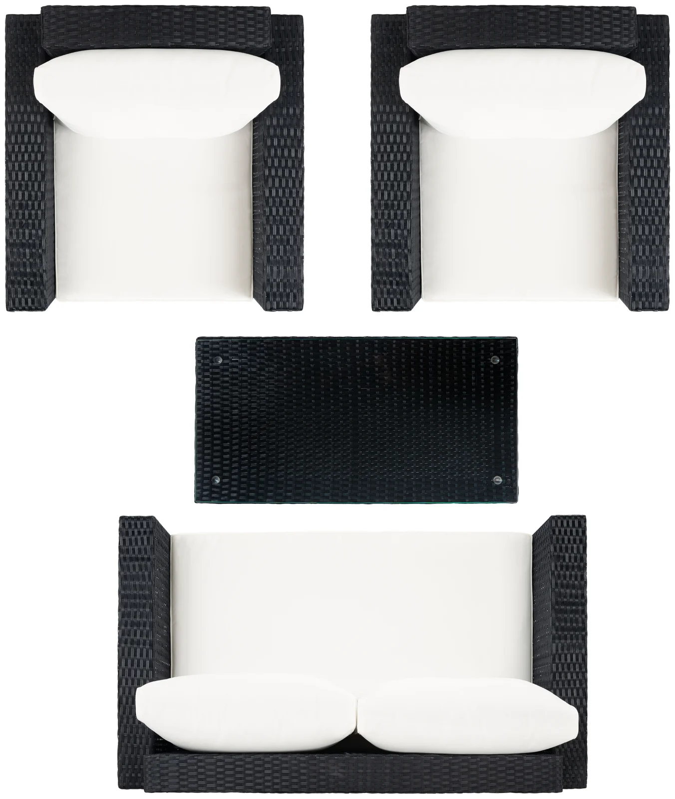 Power Outdoor Sofa Set 2 Seater , 2 Single seater and 1 Center Table Set (White) - Image 9