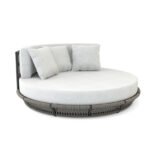 Nemi Outdoor Poolside Sunbed With Cushion Daybed (Grey) Braided & Rope - Image 4