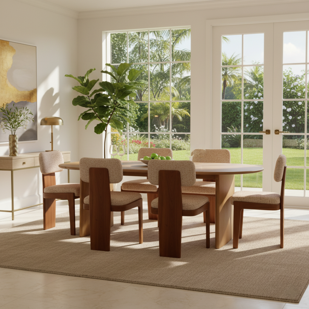SaanraDiningTableLifestyle1 Saanra 6 Seater Dining Set - Image 1
