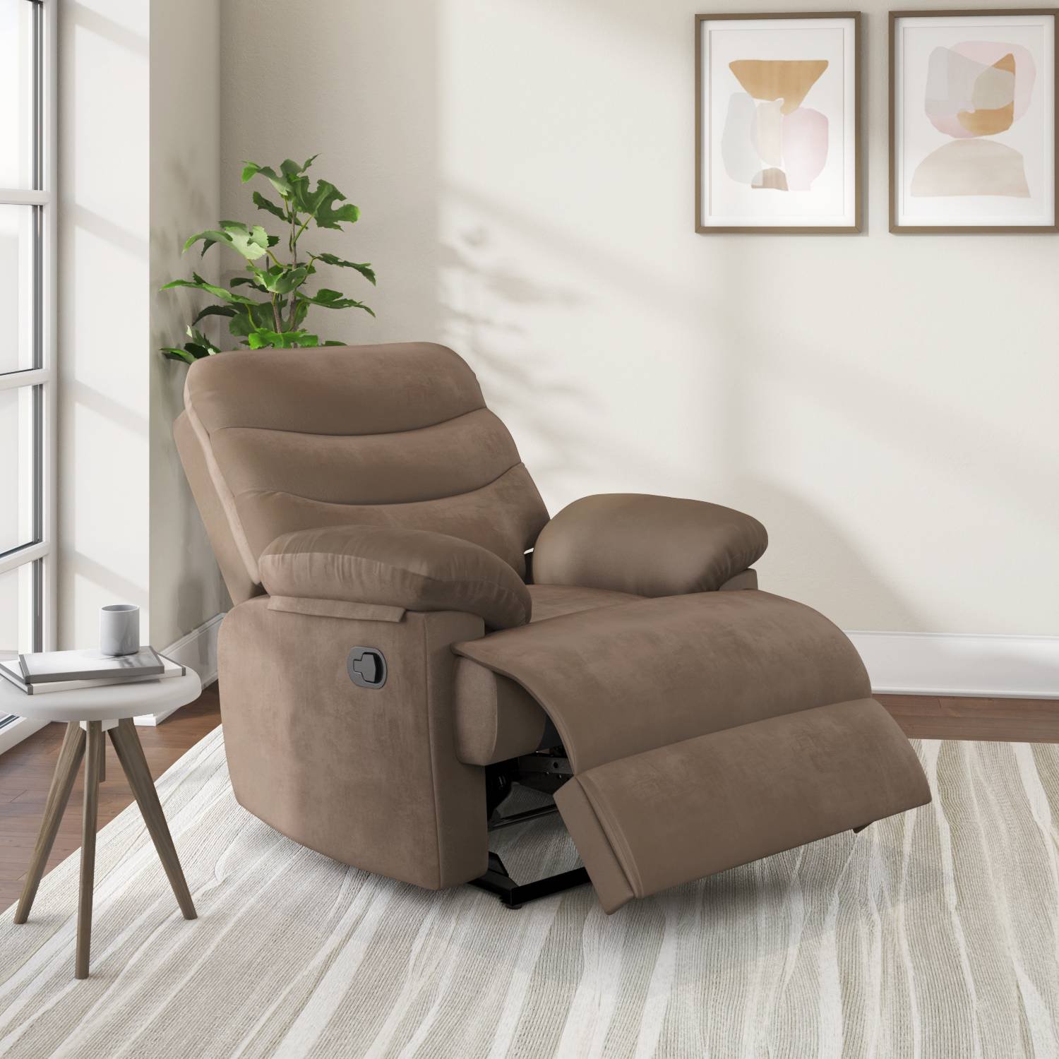 Skelton1strls Nilkamal Skelton 1 Seater Manual Recliner Sofa (Brown) - Image 1